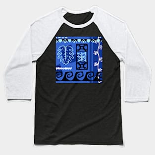 Blue Hawaiian Patterns Baseball T-Shirt